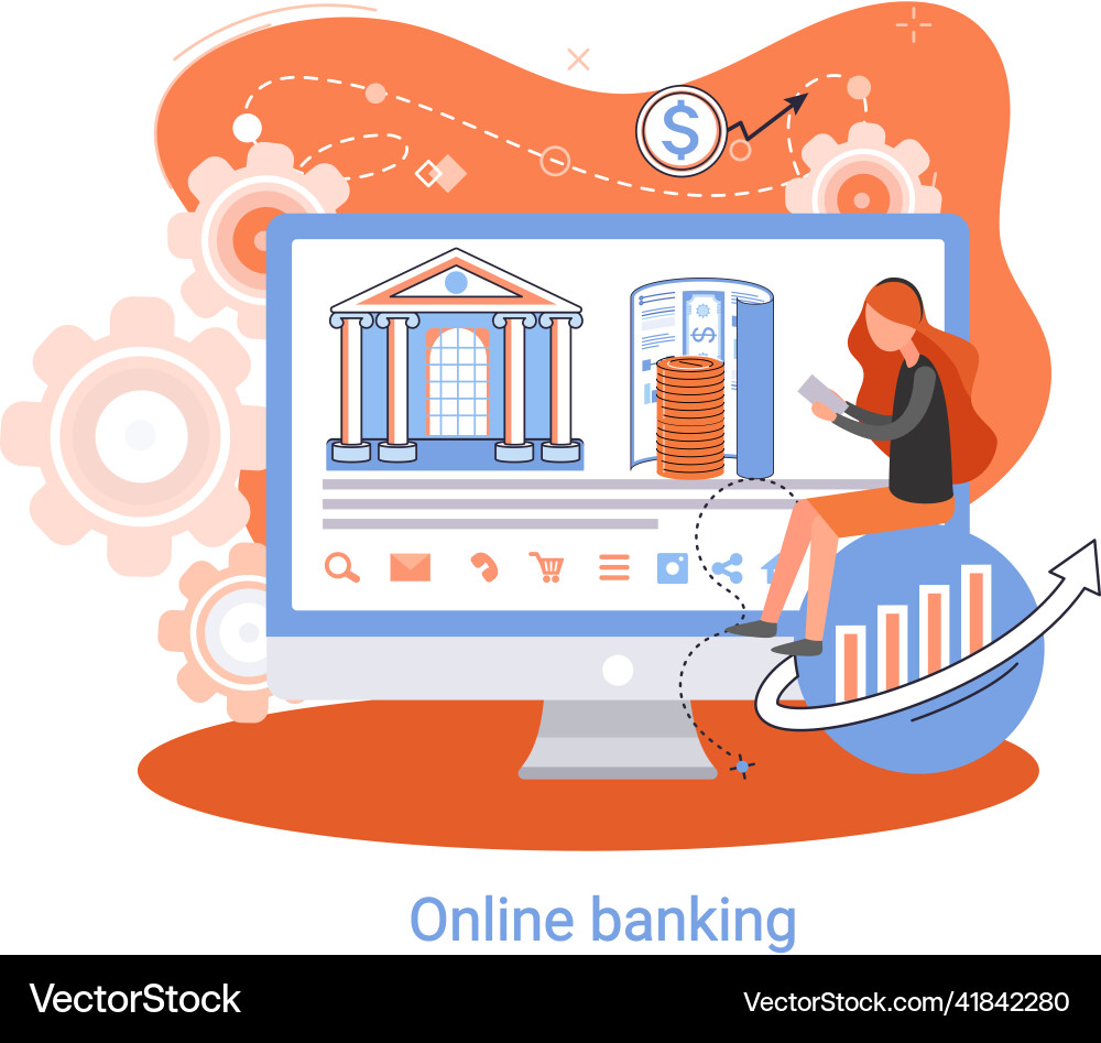 Online banking platform remote bank service Online banking platform remote bank service vector image