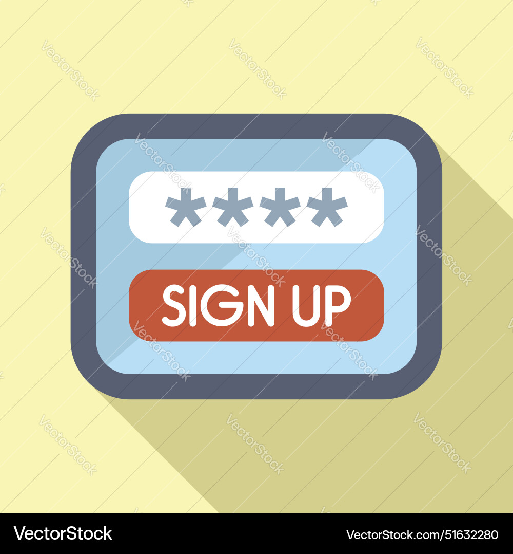 Online registration form with password field Online registration form with password field vector image