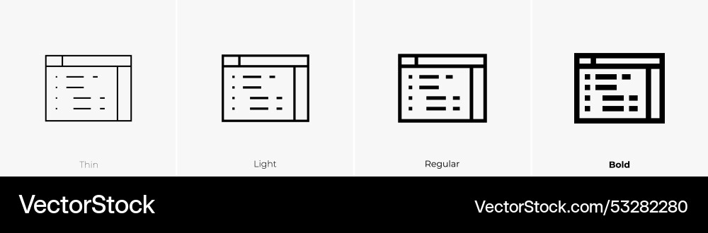 Programming icon thin light regular and bold Programming icon thin light regular and bold vector image