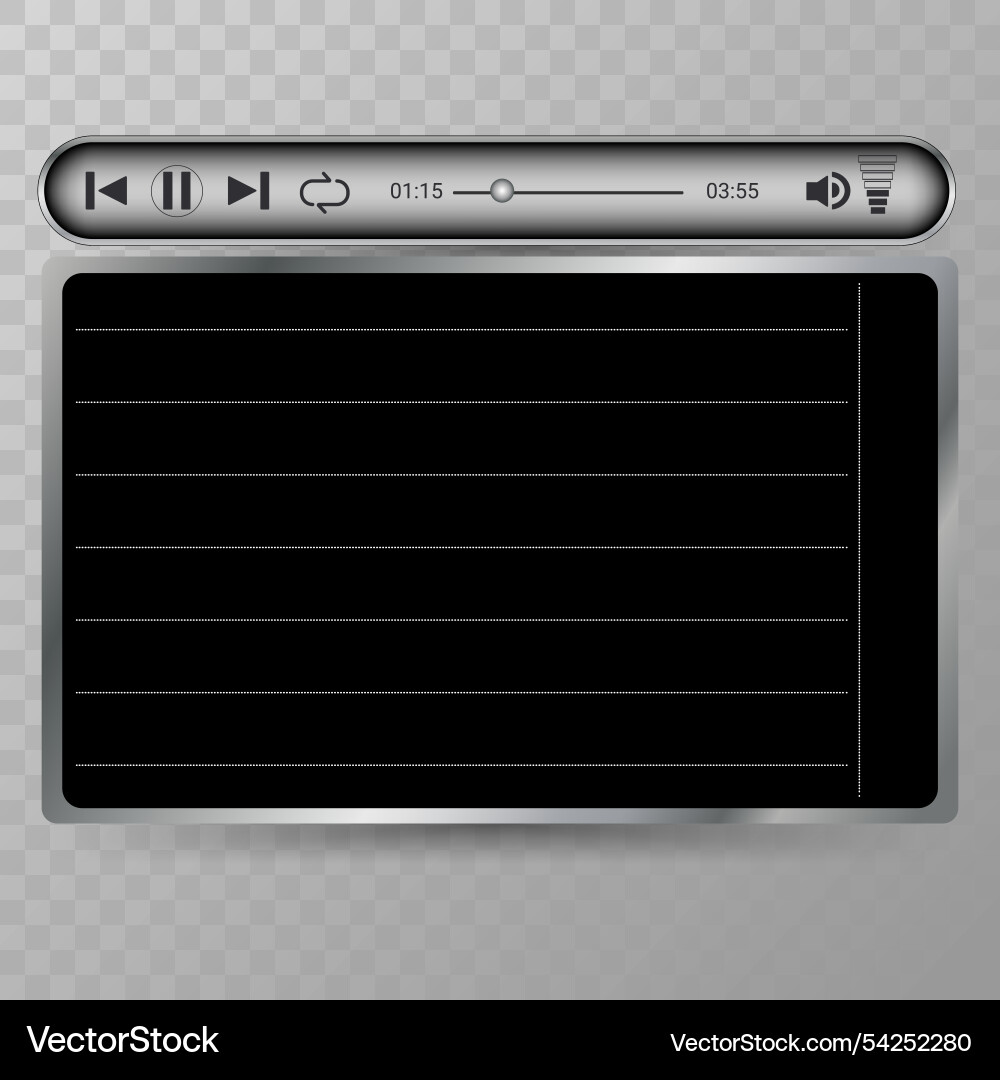 Realistic video player with shadow Vector Image