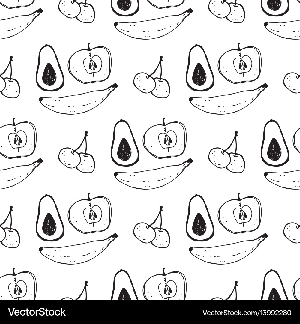 Seamless pattern with the image of fruit Vector Image