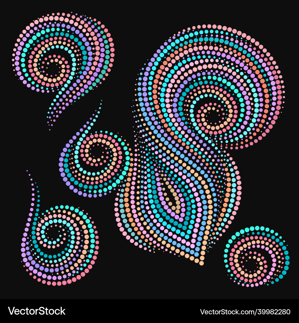 Seashells of dots isolated objects logo Seashells of dots isolated objects logo Vector Image