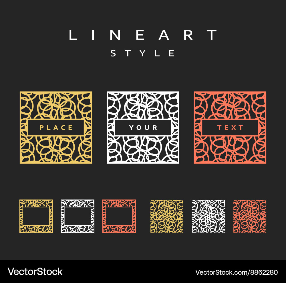 Set of design elements labels and frames Vector Image