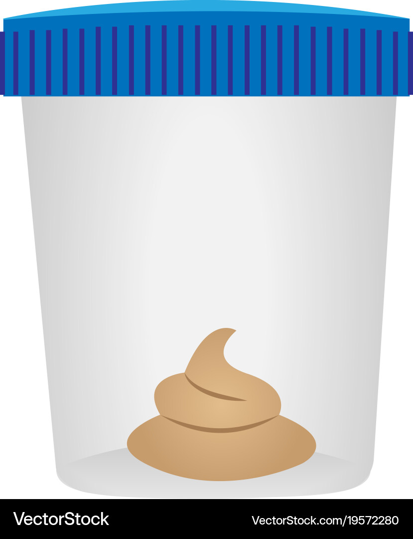 Stool Test Sample Container Vector Image