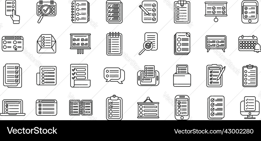 Task schedule icons set outline calendar vector image