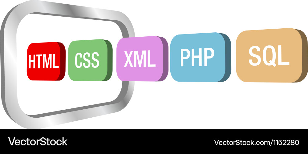 Web Development Icons - HTML CSS PHP vektorbild