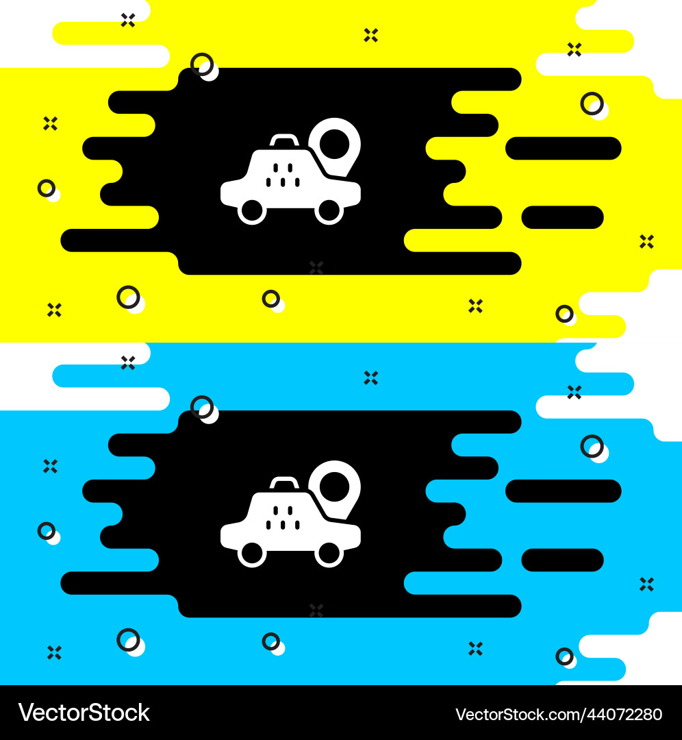 White map pointer with taxi car icon isolated White map pointer with taxi car icon isolated vector image