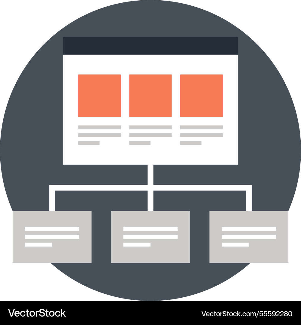 Wireframe flat web icon Royalty Free Vector Image