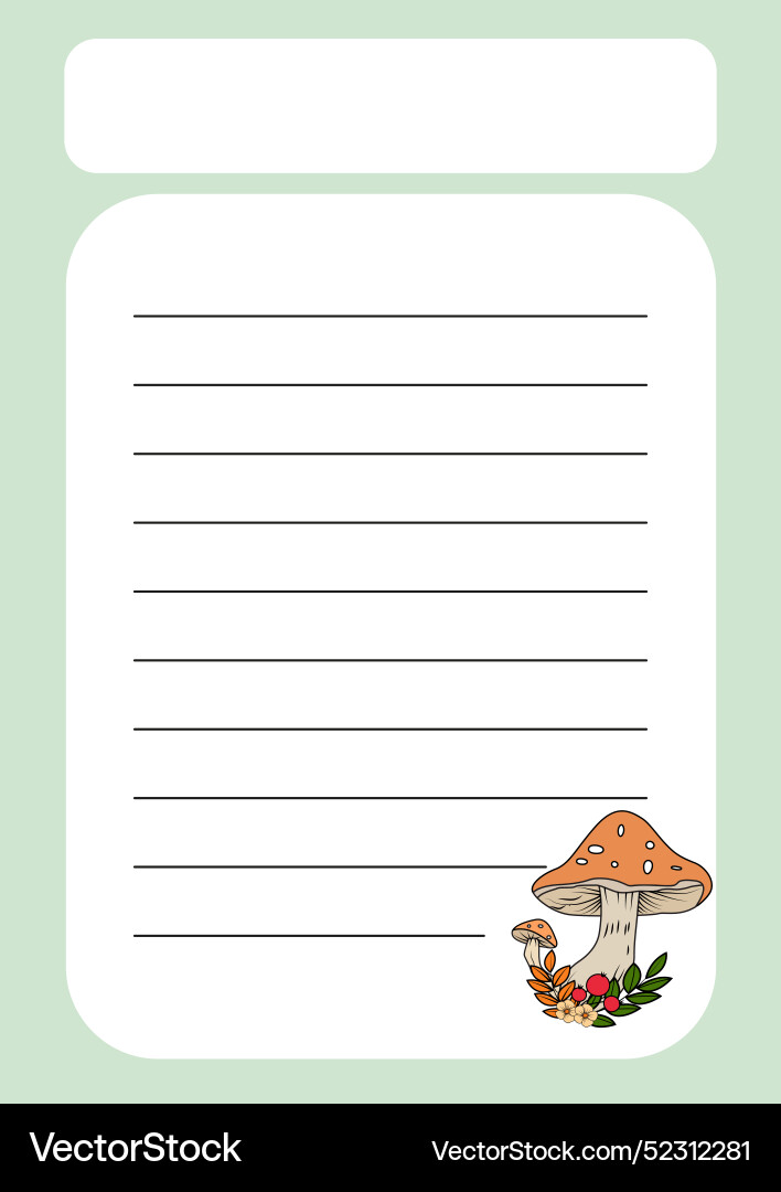 A template for notes with forest-themed design A template for notes with forest-themed design vector image