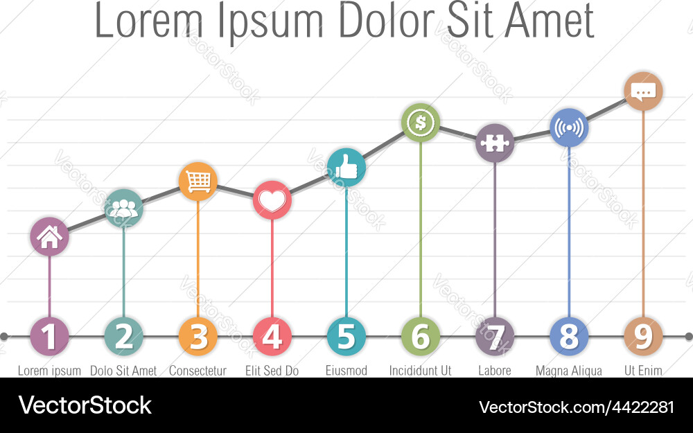 Bar Graph Template with Icons Vector Image
