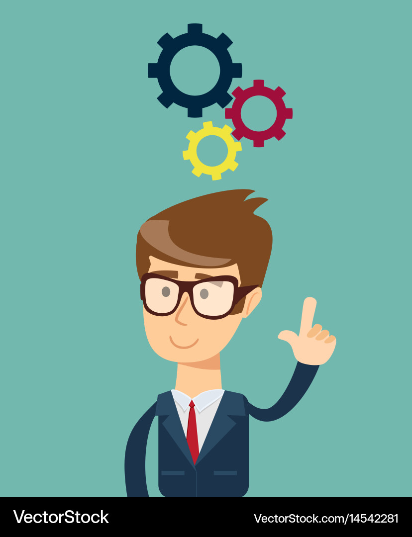 Businessman Solving a Complex Problem vector image