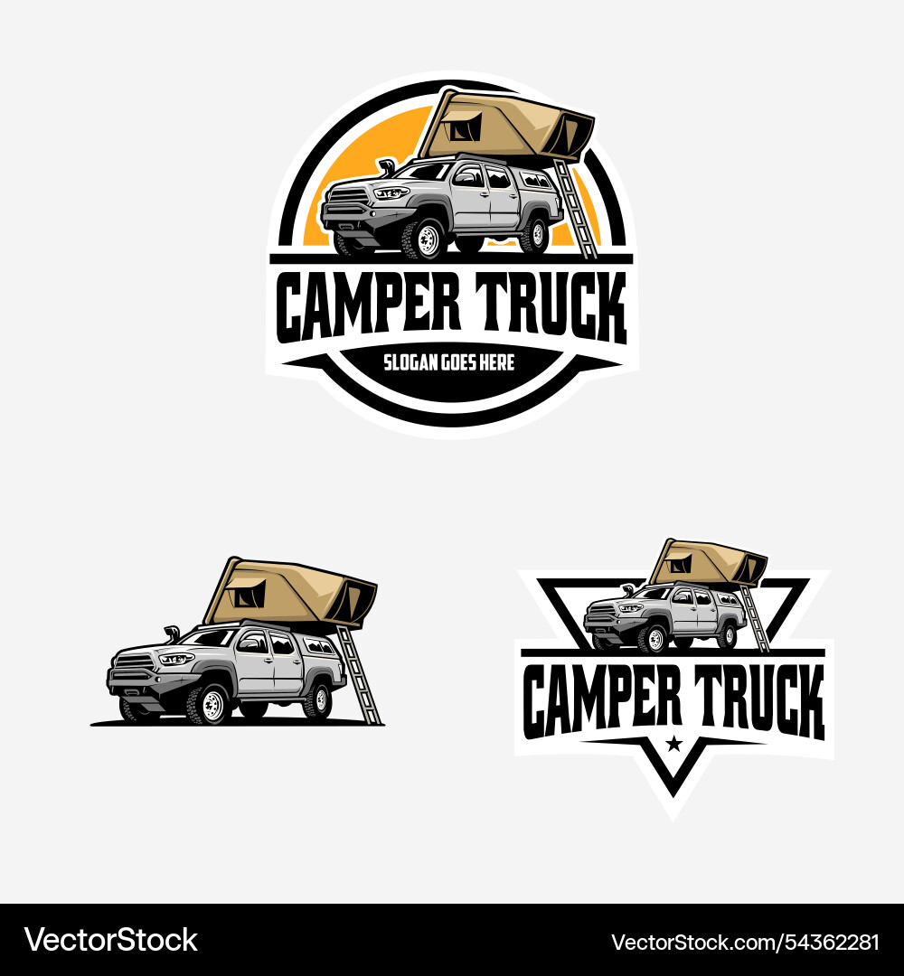 Camper truck logo template isolated vector image