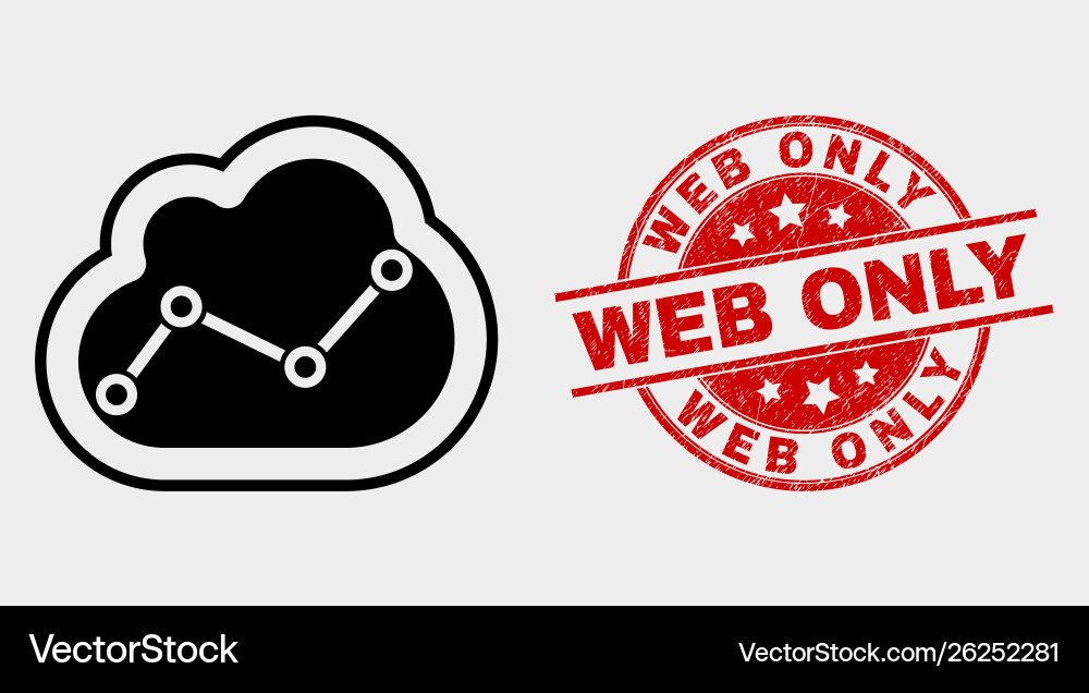 Chart cloud icon and distress web only Chart cloud icon and distress web only vector image
