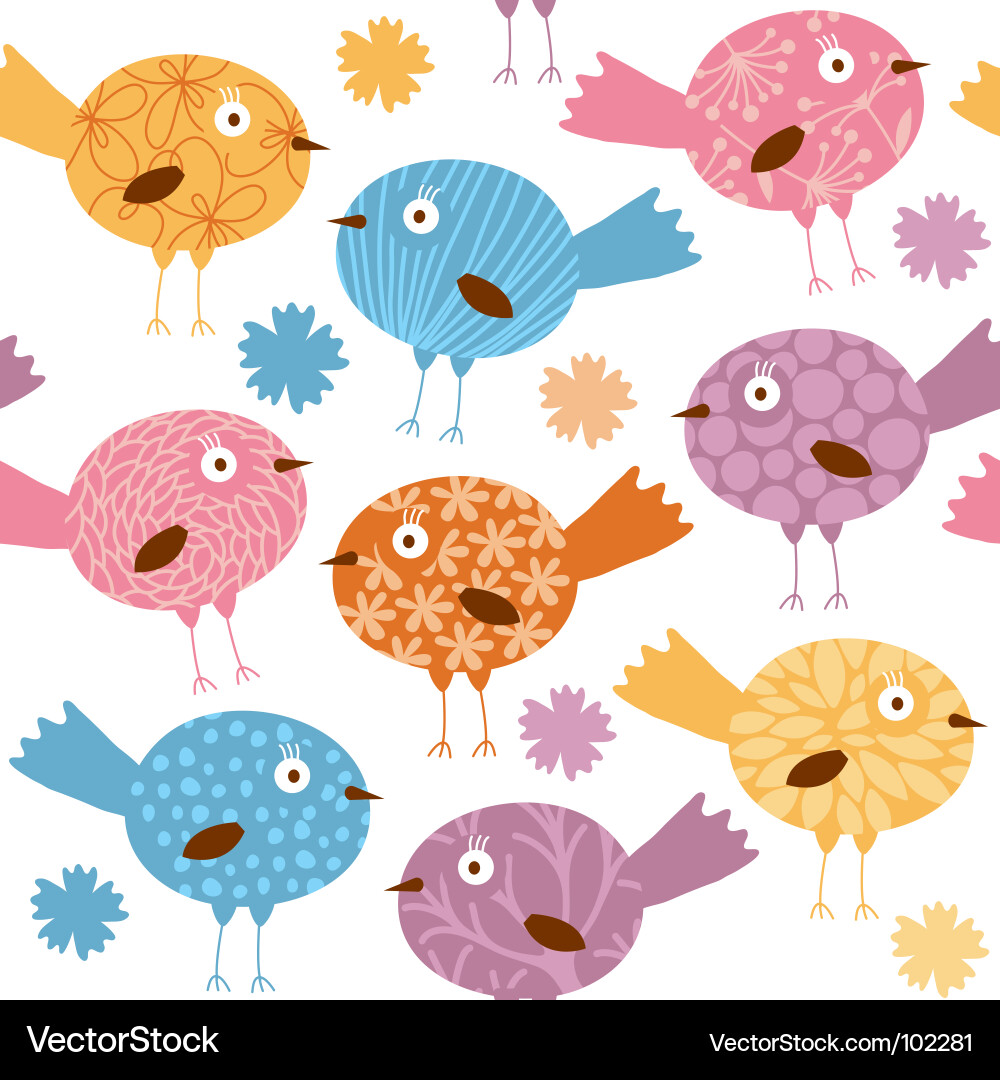 Cheerful Bird Pattern vector image
