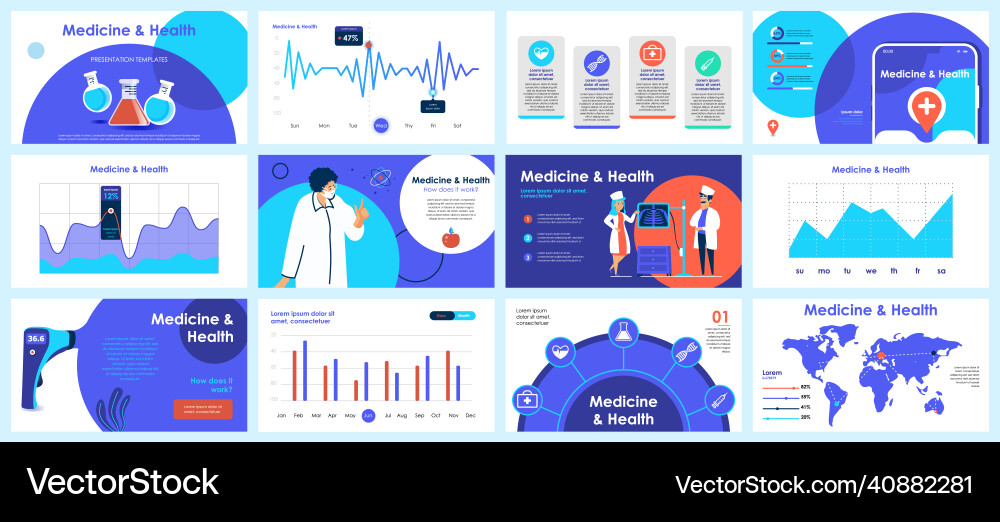 Coronavirus presentation slides templates from vector image