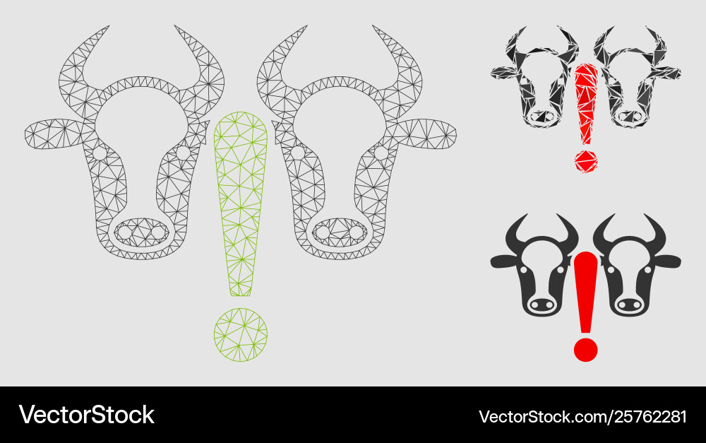 Cow problem mesh network model and triangle Cow problem mesh network model and triangle vector image