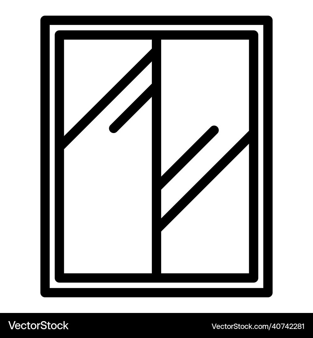 Exterior building window flat icon isolated Exterior building window flat icon isolated vector image