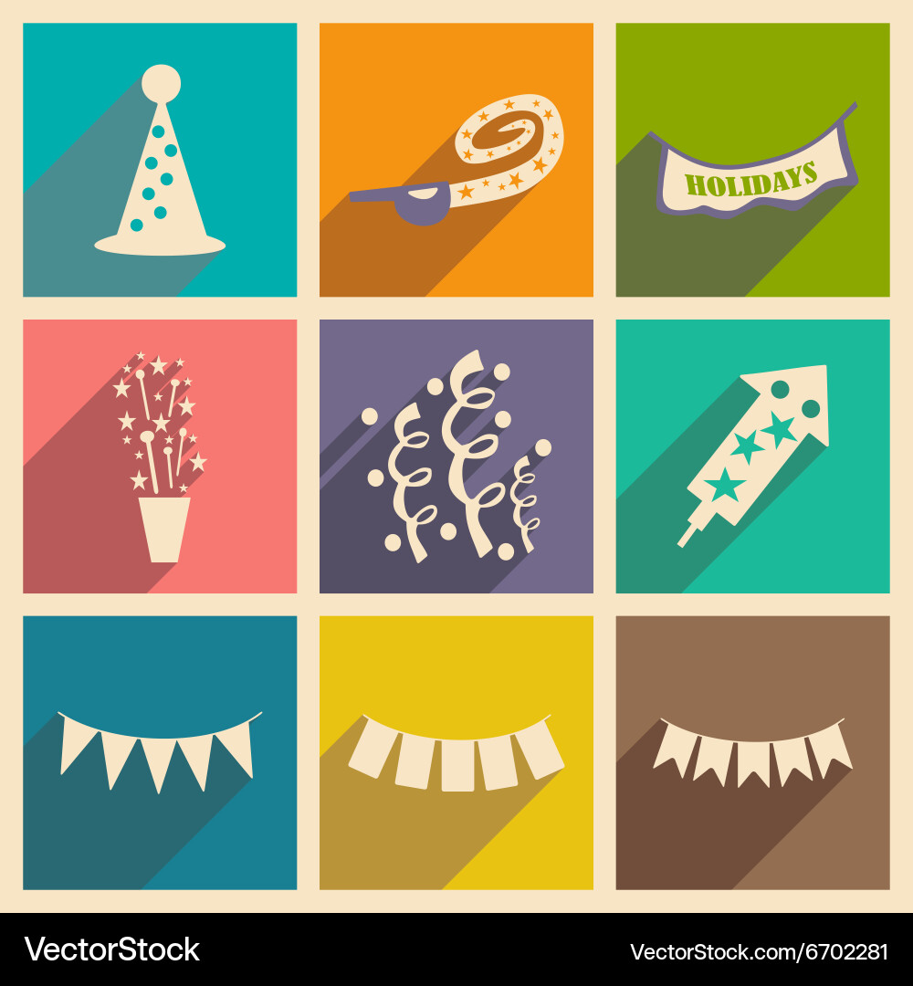 Flat with shadow concept and mobile application Vector Image