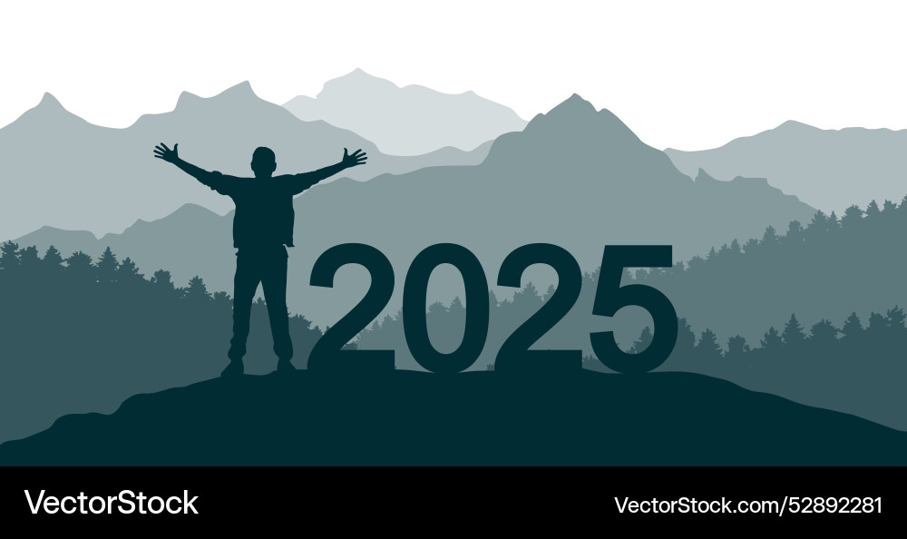 Freiheitskonzept 2025 Jahre glücklicher Mann Freiheitskonzept 2025 Jahre glücklicher Mann vektorbild