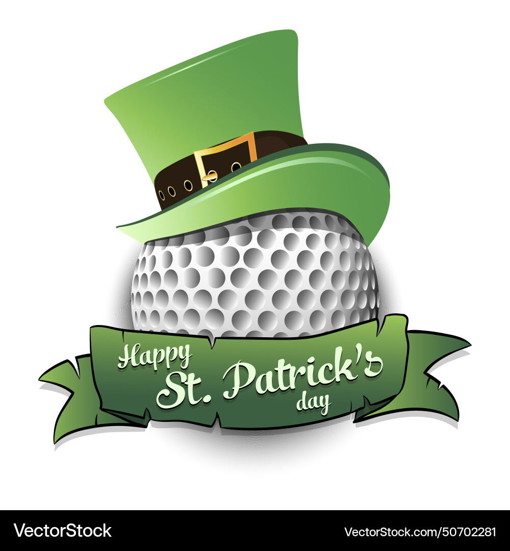 Happy st patricks day and golf ball Royalty Free Vector