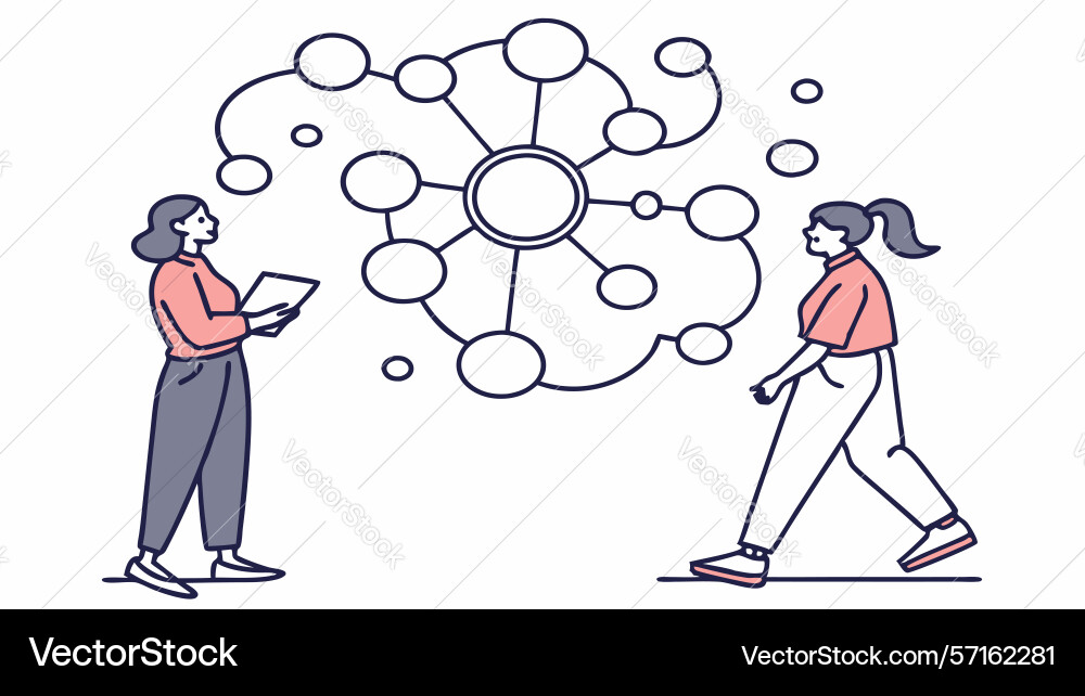 Navigating digital networks and online vector image