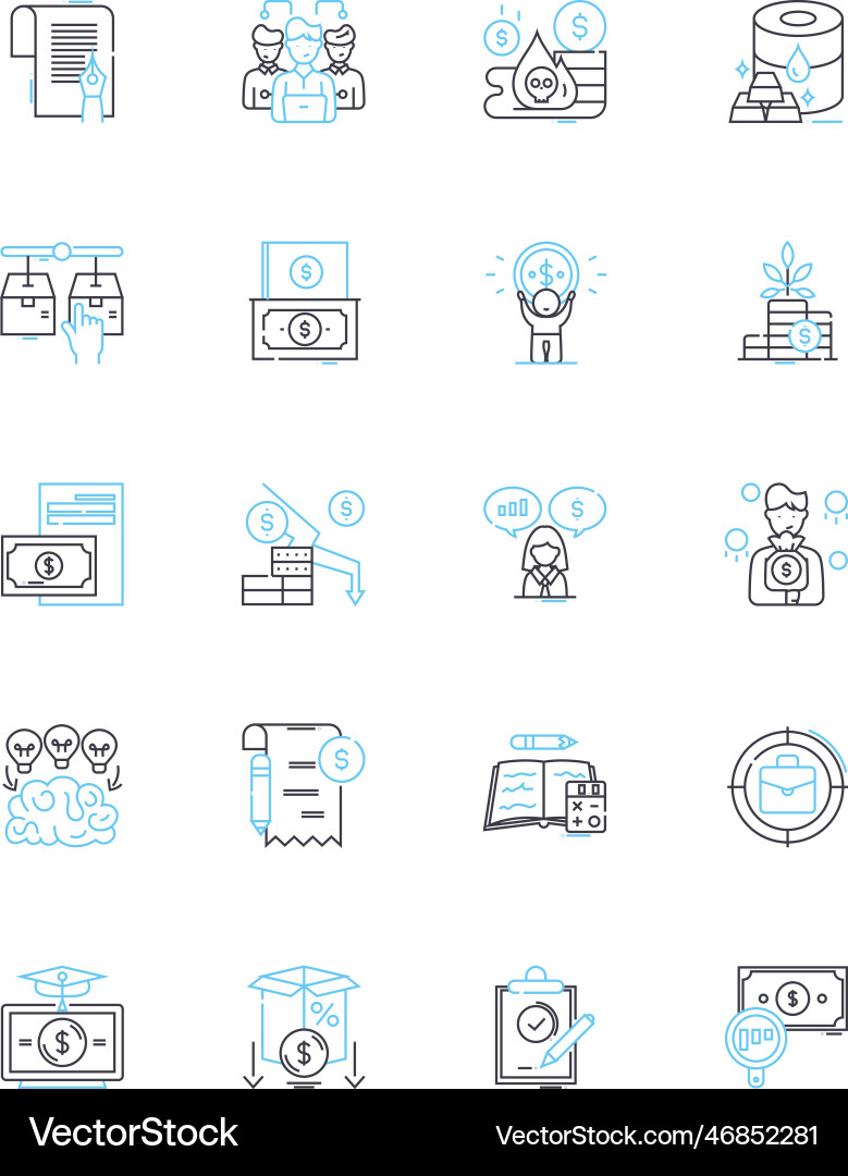 Problem solving linear icons set innovate Problem solving linear icons set innovate Vector Image