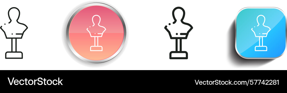 Punching icon thin linear regular and button vector image