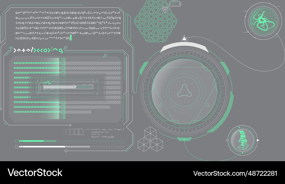 Sci-fi hud interface for data research Sci-fi hud interface for data research vector image
