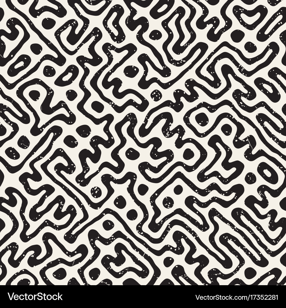 Seamless pattern with maze lines monochrome vector image