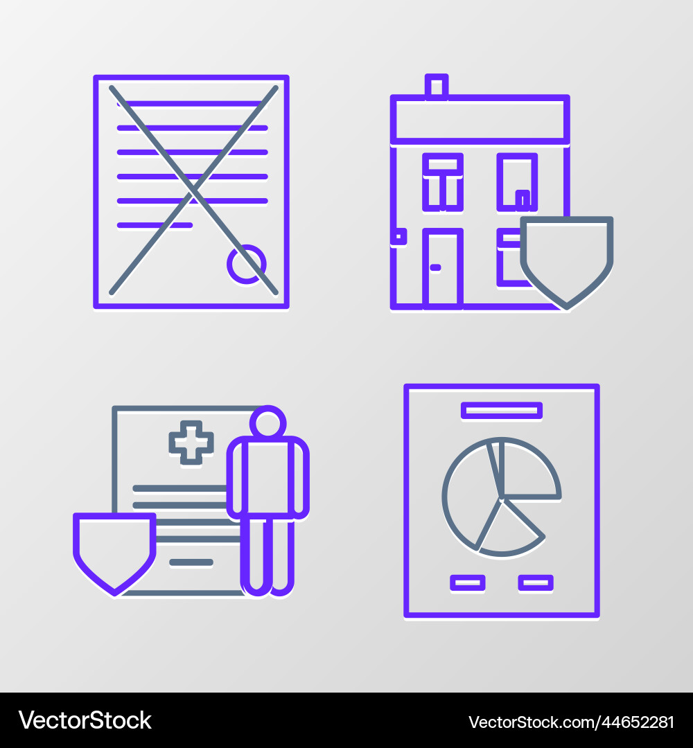 Set line document with graph chart medical Set line document with graph chart medical vector image
