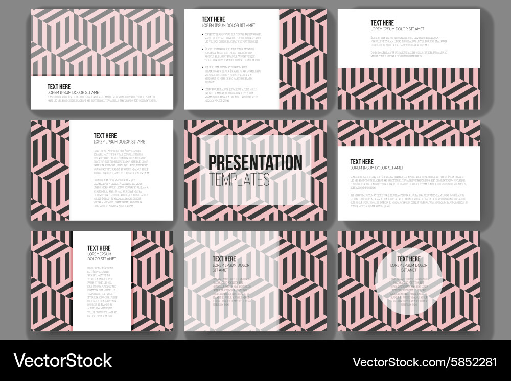 Set of 9 templates for presentation slides modern vector image