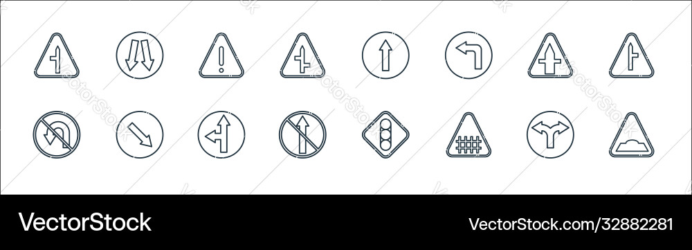 Signaling line icons linear set quality Signaling line icons linear set quality vector image