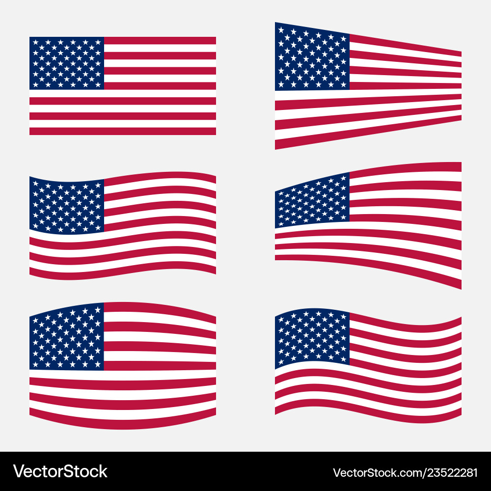 United States Flag Colors Vector Image