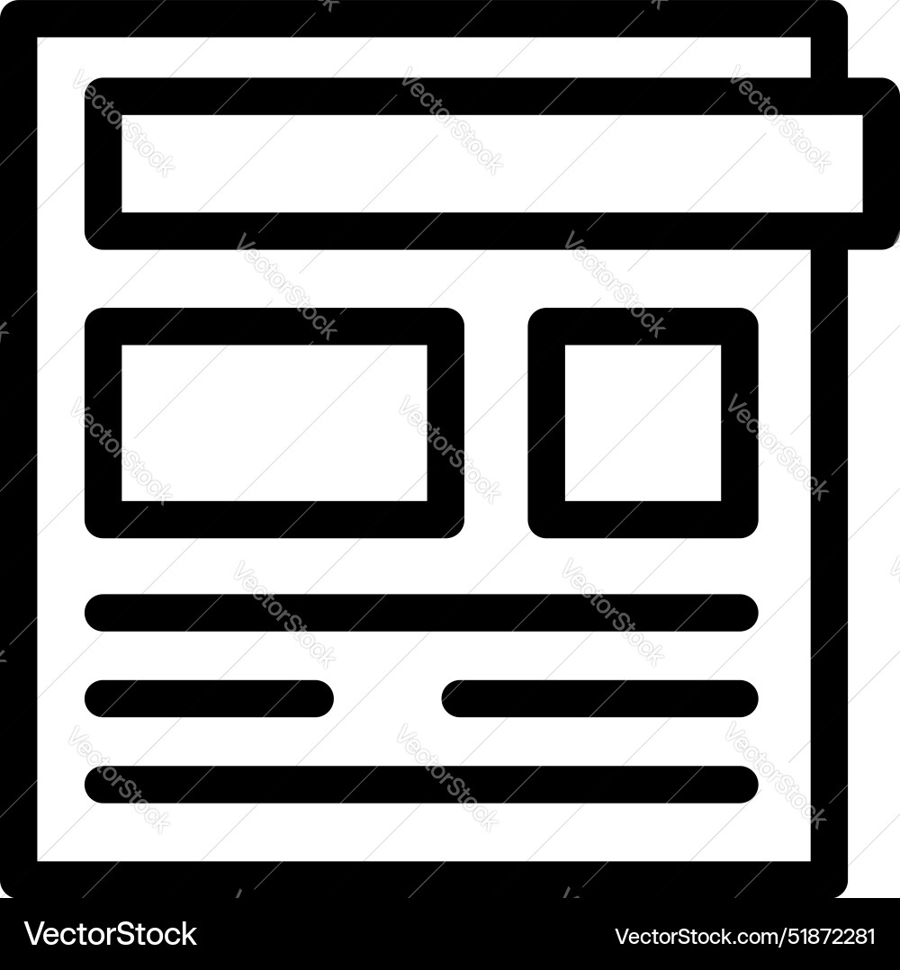 Webpage layout showing boxes for text and images Webpage layout showing boxes for text and images Vector Image
