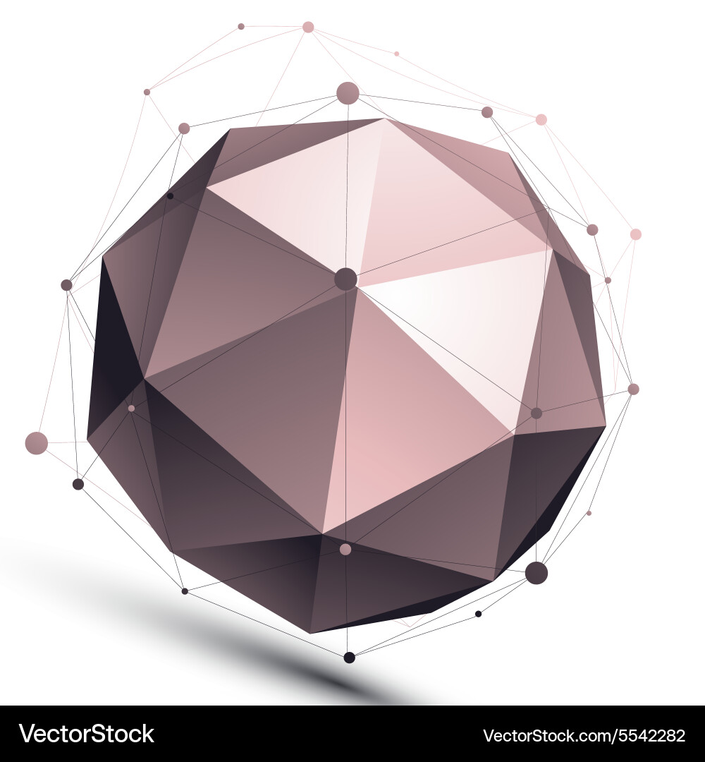 3d mesh modern spherical abstract object origami Vector Image