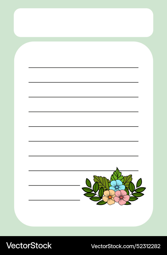 A template for notes with forest theme A template for notes with forest theme Vector Image