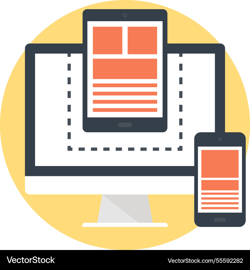 Adaptive design flat web icon Royalty Free Vector Image