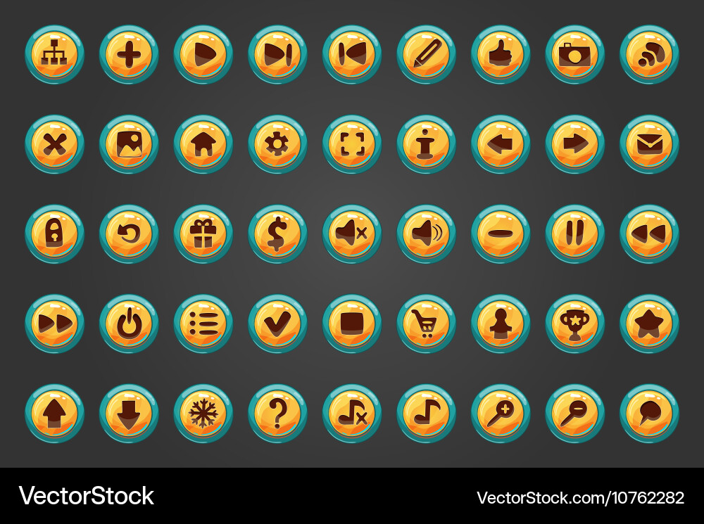 Big set of fifty button for game design vector image