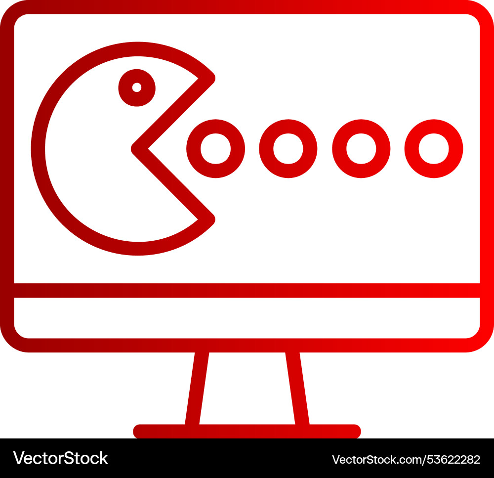 Computer game line gradient icon Vector Image