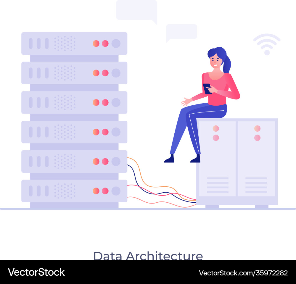 Data architecture vector image