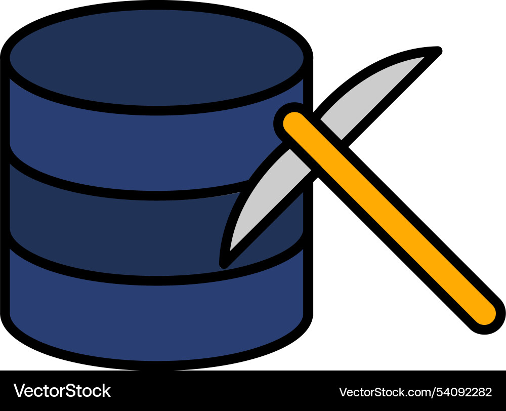 Data mining line filled icon design Vector Image