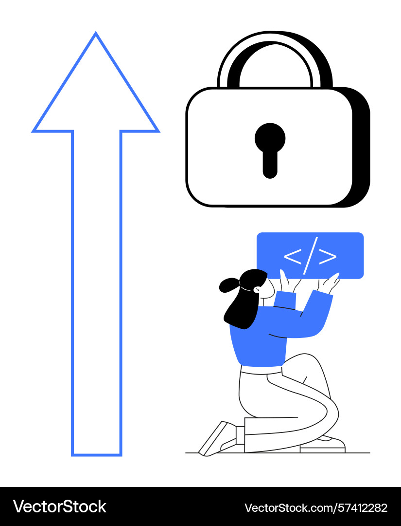Developer enhancing cybersecurity with coding Developer enhancing cybersecurity with coding vector image