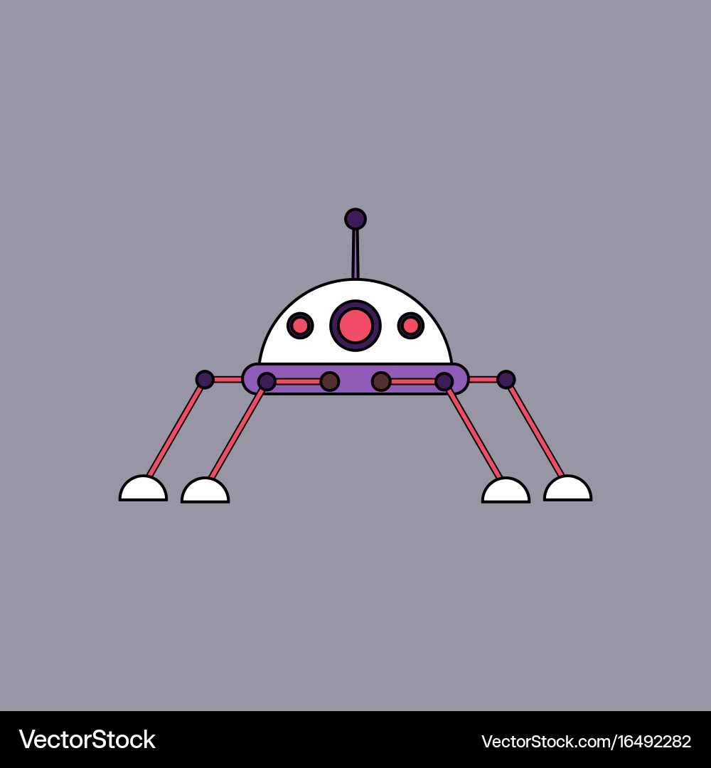 Flat icon design collection spaceship vector image