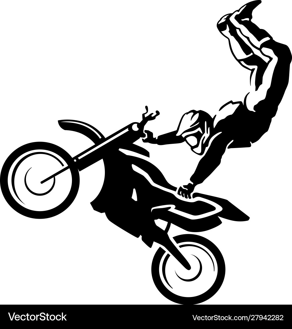 Flat moto free style racer icon isolated on white Flat moto free style racer icon isolated on white vector image