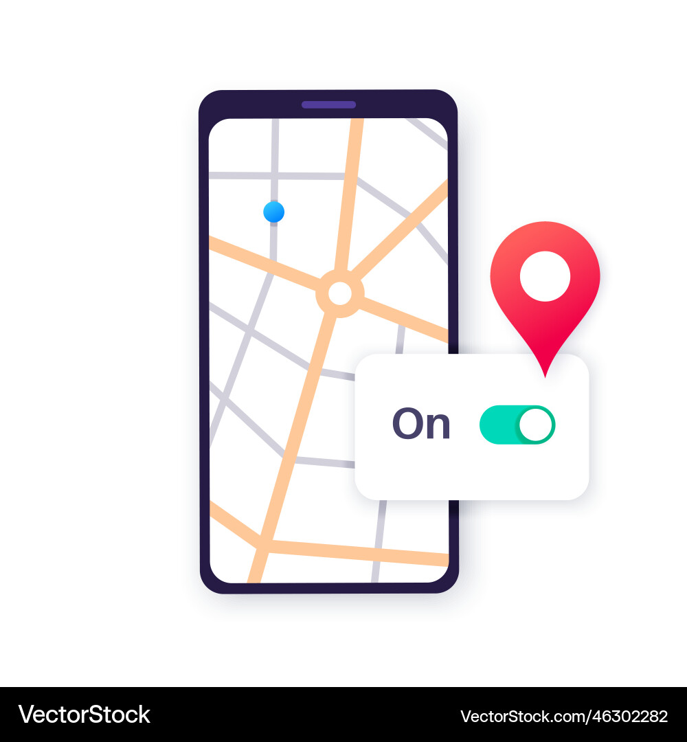 Gps activation toggle Gps activation toggle vector image