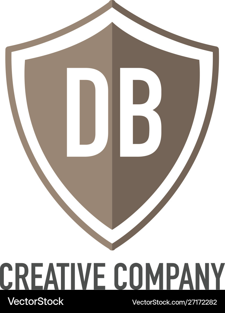 Initial letter db shield design loco concept Initial letter db shield design loco concept Vector Image