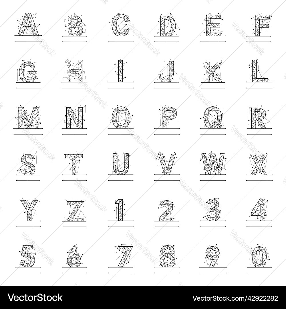 Letters and numbers constellation name monograms Letters and numbers constellation name monograms vector image