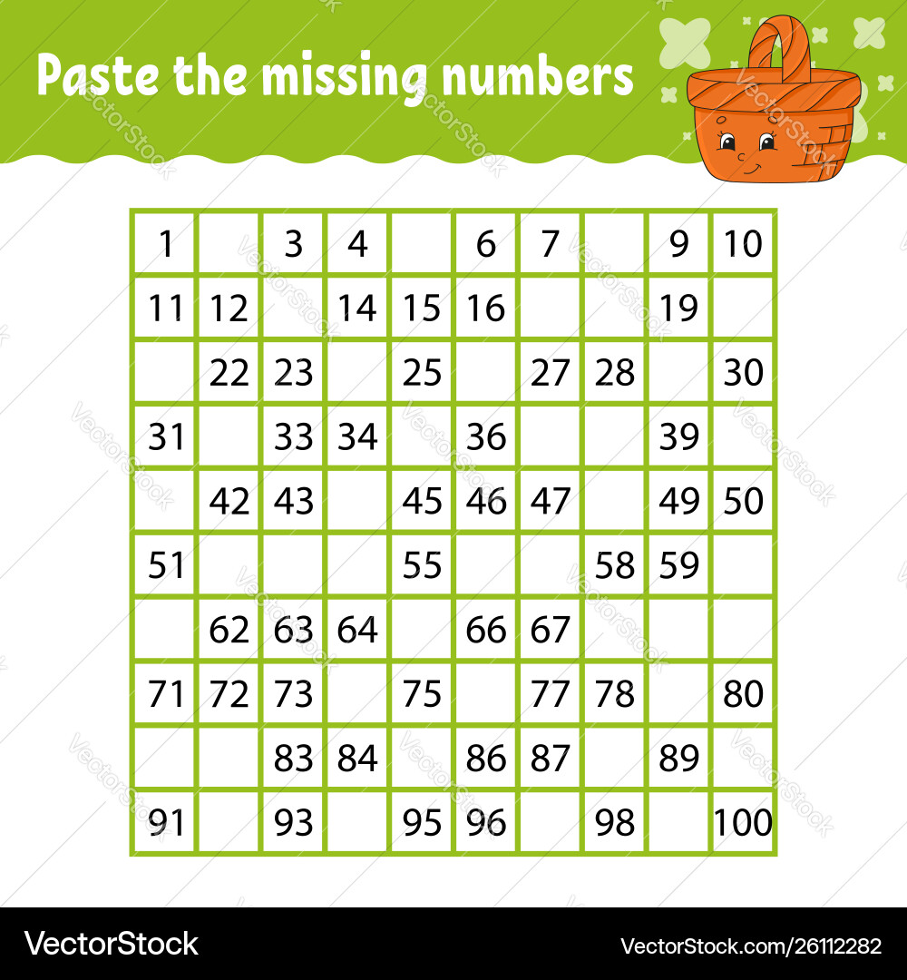Paste missing numbers handwriting practice Paste missing numbers handwriting practice vector image