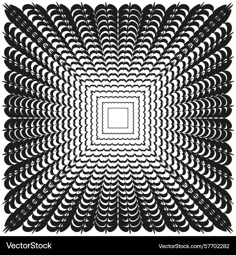 Perspective square tunnel optical depth pattern Perspective square tunnel optical depth pattern vector image