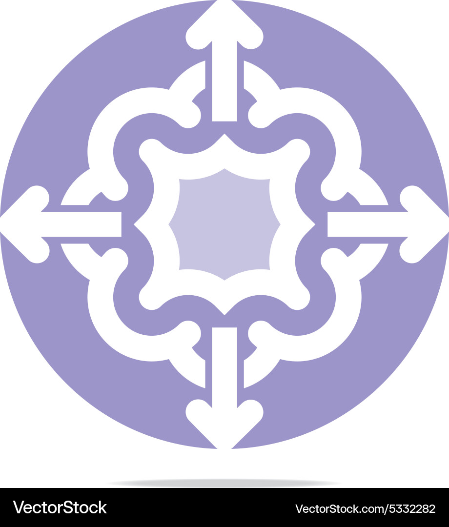 Purple arch element design abstract icon Vector Image